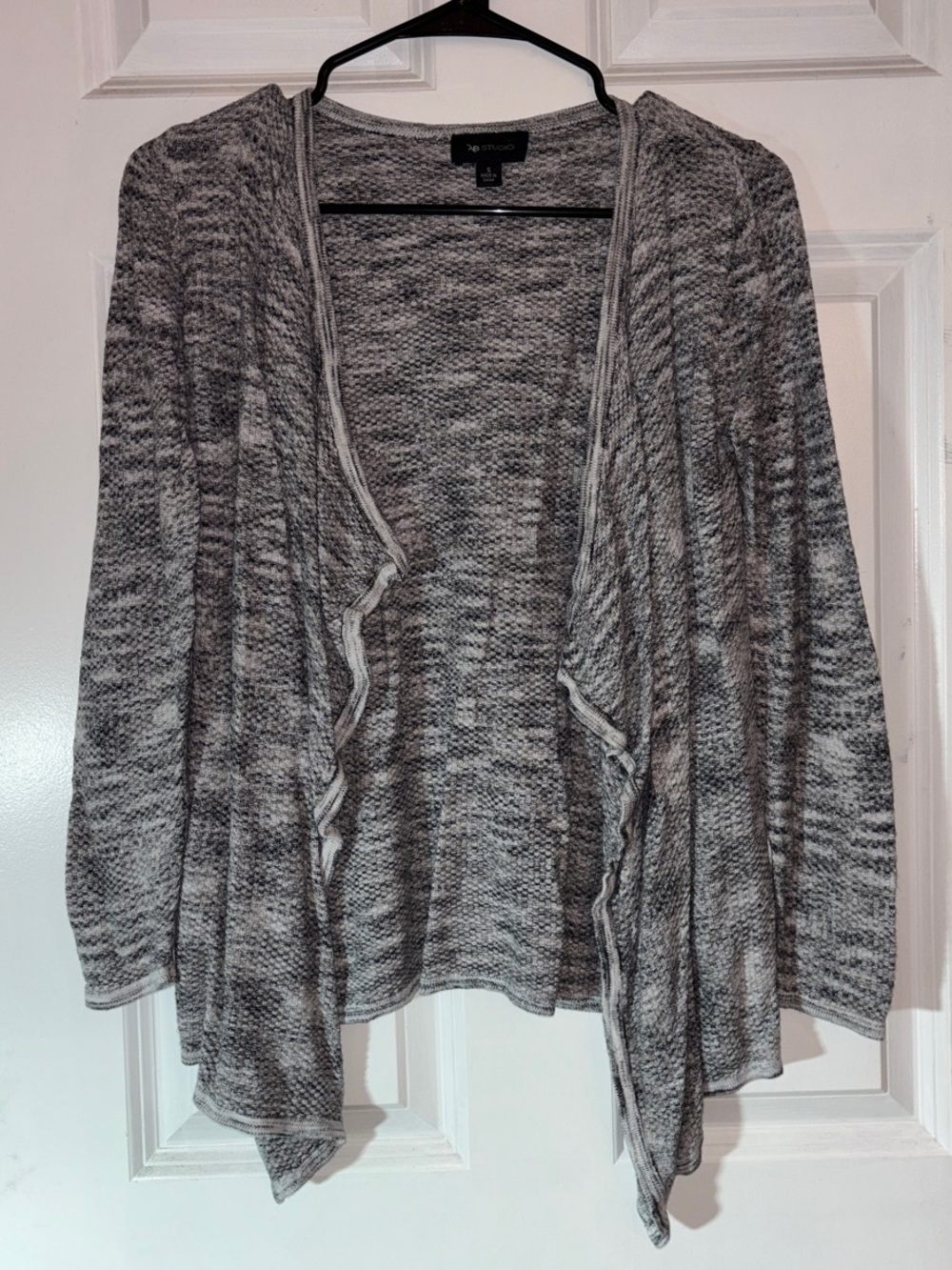 AB Studio Gray Marled Open-Front Drape Cardigan